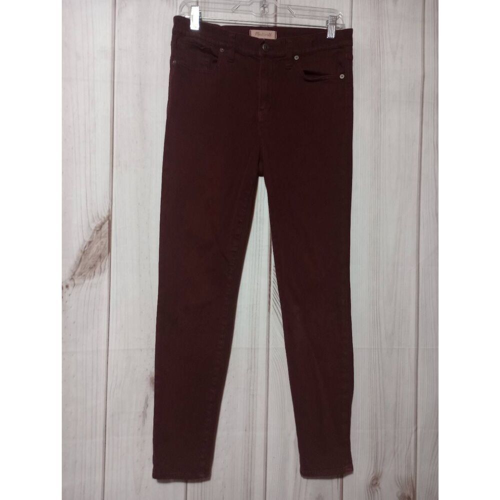 Madewell 9 High Riser Skinny Skinny Jeans Burgundy Wine Size 29 High Waisted